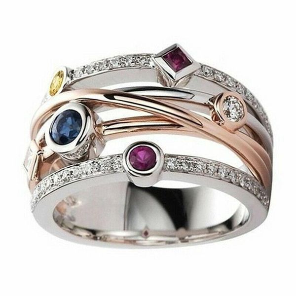 

wedding rings 2021 trendy jewelry for women rose gold women's ring stainless steel anillos mujer girls pierscionki damskie, Slivery;golden