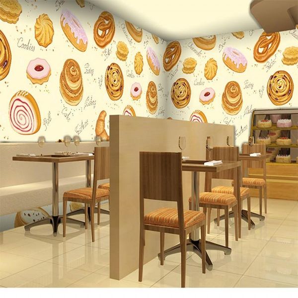 

wallpapers drop wallpaper 3d personality bakery dessert tea shop fast food large mural stereo cake room