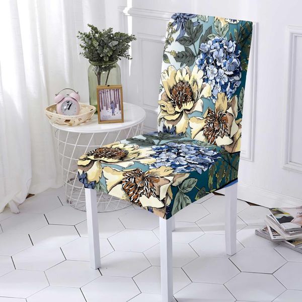 

chair covers floral scent cover stretch spandex elastic slipcover for wedding dining room seat protector bench 1/2/4/6pcs