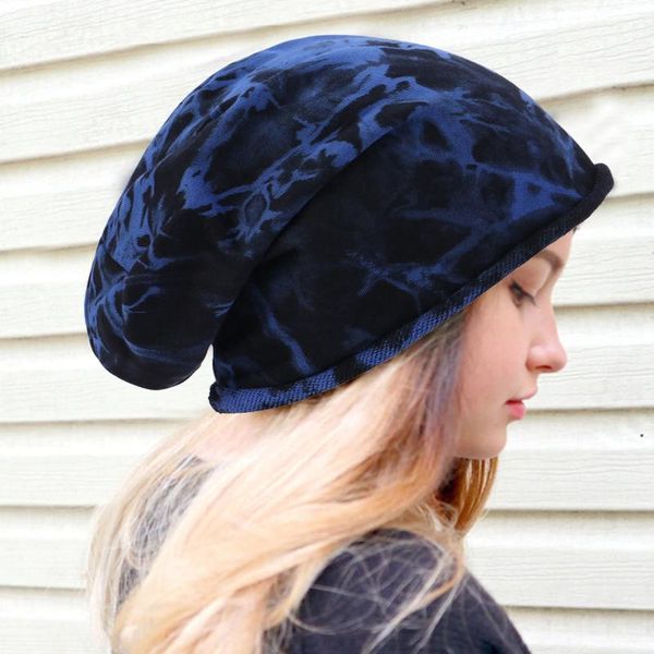 

beanies winter hats for woman knitted tie-dyed print hat girls autumn female faux pom beanie caps warmer bonnet ladies cap