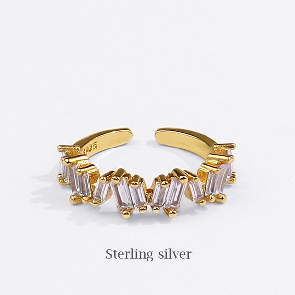 

2021 fashion creative design sense inlaid diamond hip hop trend adjustable mouth ring, Silver