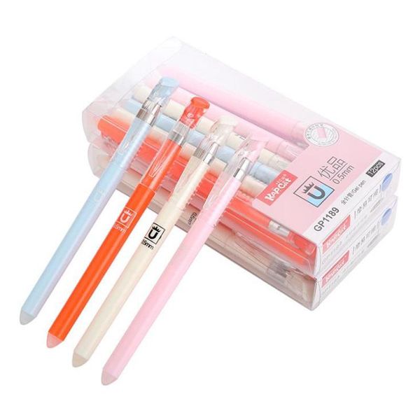 

gel pens 4 pcs/ set simple solid color erasable pen 0.5mm refill blue ink for school office writing supply tool kawaii stationery