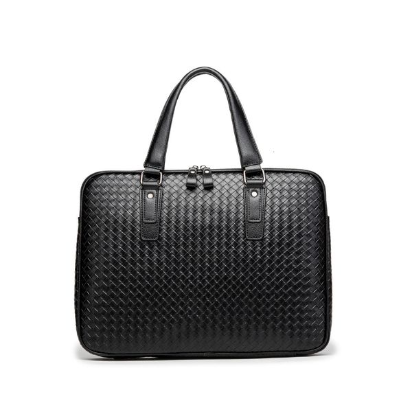 

briefcase woven handbag men's bag horizontal business single shoulder diagonal cross korean trend