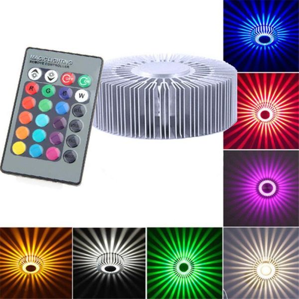 

led wall lamp aluminum light chip rgb colorful with remote control sun flower restaurant decor