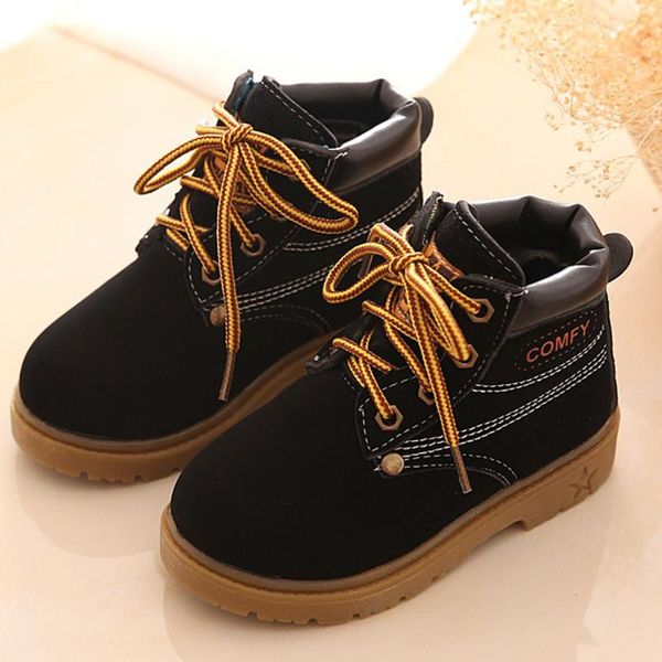 

boots autumn winter 2021 children casual baby boys and girls martan for kids fashion leather soft antislip girl, Black;grey