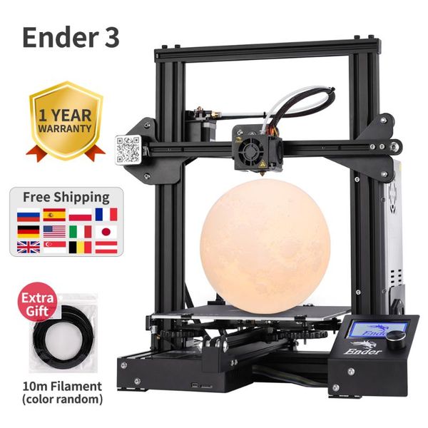 

printers ender 3/ender-3x 3d printer kit diy large print size prusa continuation power 110 bed 220*220*250 creality3d