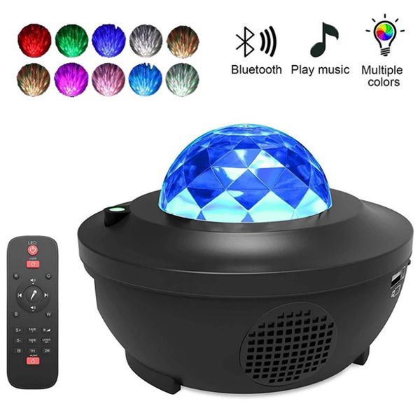 LED Star Galaxy Proiettore cielo stellato Decorazione per feste Luce notturna Altoparlante Bluetooth integrato per decorazioni camera da letto Bambino Bambini Birthd