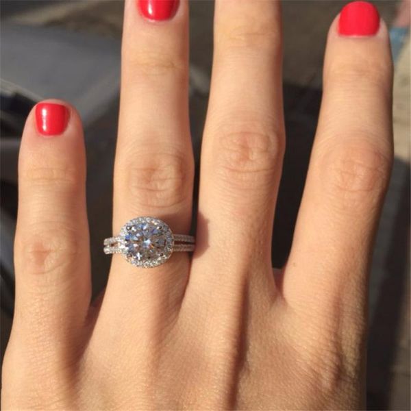 

real natural moissanite gemstone bizuteria s925 sterling silver ring for women anillos de 925 jewelry wedding bands rings cluster, Golden;silver