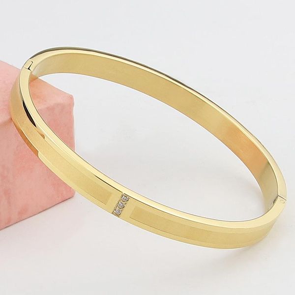 

bangle fashion frosted cnc cubic zirconia woman's stainless steel for woman jewelry gift, Black