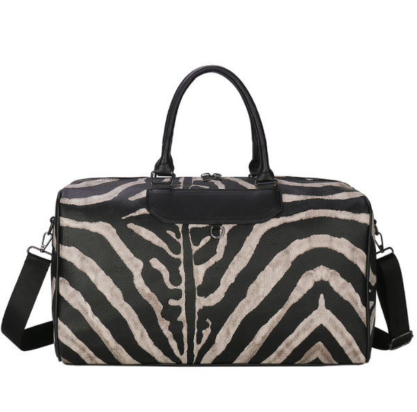 

black and white fashion short distance travel bag portable sports fitness large capacity luggage duffel bags