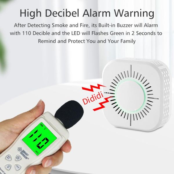 

smart home control 1/6 pcs wifi smoke detectors fire tuya app remote notification security alarm warning sensor long standby