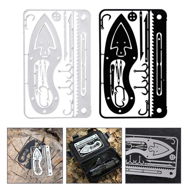 

2pcs professional outdoor survival multi-tool cards for camping hiking fishing hooks