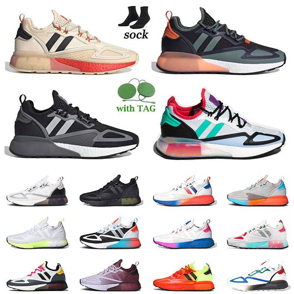 

fashion adds zx 2k mens womens summer breathable running shoes cloud solar red blue black grey gradient fade sole hazy rose 4d mesh ultra sn