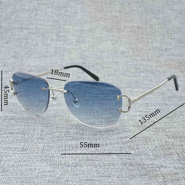 

2022 factory wholesale model vintage rimless wire eyewear women for summer eyeglasses men frame oculos de sol gafas ji2s 877w sunglasses, White;black