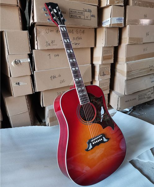 Pickguard de pombo branco violão de 41 polegadas com braço de pau -rosa pode ser personalizado