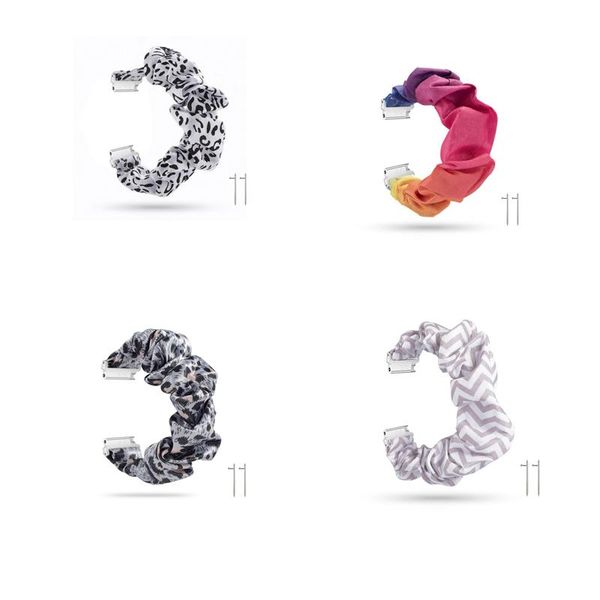 

watch bands scrunchie strap bracelet for samsung huawei garmin ticwatch 18mm anti-fall elastic replacment durable belt watchbands, Black;brown