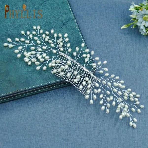 

bridal hair comb gift hairband headdress for girl bride jewelry headpiece pearl tiara women headwear clip clips & barrettes, Golden;silver