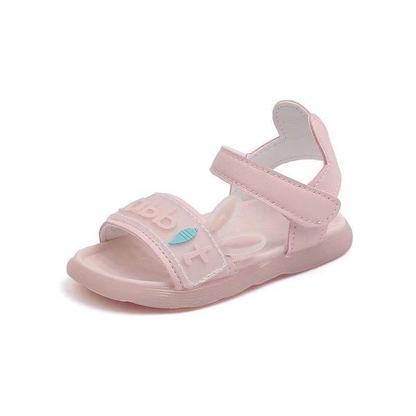 

summer kids soft-soled sandals ears open-toed for children and toddlers fashion flats beach shoes girls, Black;red