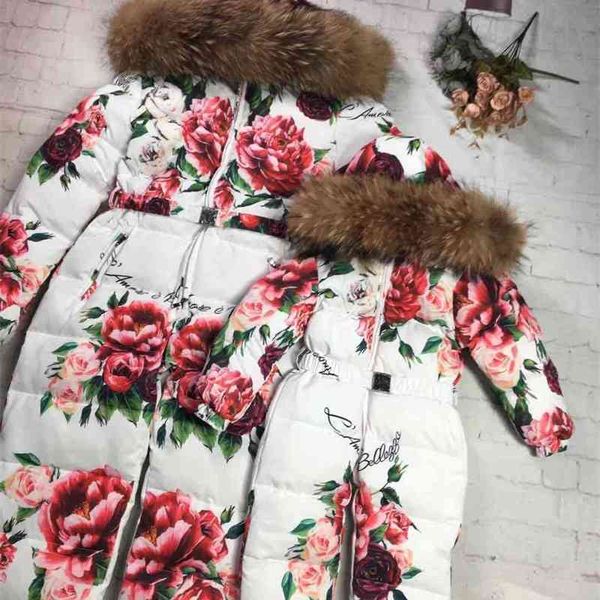 

fashionable winter parent-child white goose down down jacket women's one-piece cold proof and warm keeping slim size, Black