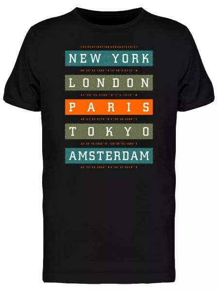 

City Of Destination Graphic Men's Tee -Image by Shutterstock, White;black