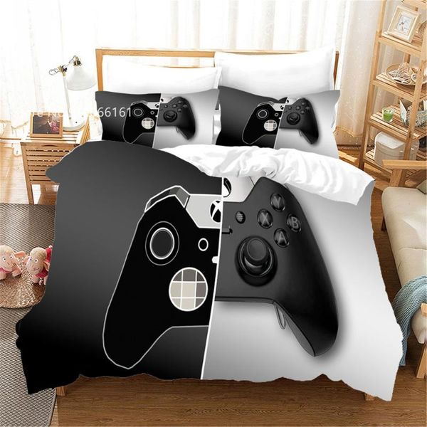 Set di biancheria da letto Colorato Gamepad Copripiumino da letto Set di controller di gioco di moda Stampa 3D per bambini Piumino per adolescenti Tessili per la casa Copriletto