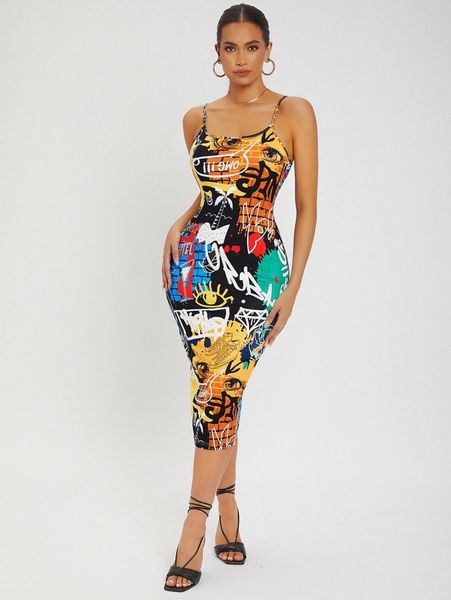

sxy allover print backless bodycon dress s4bc#, Black;gray