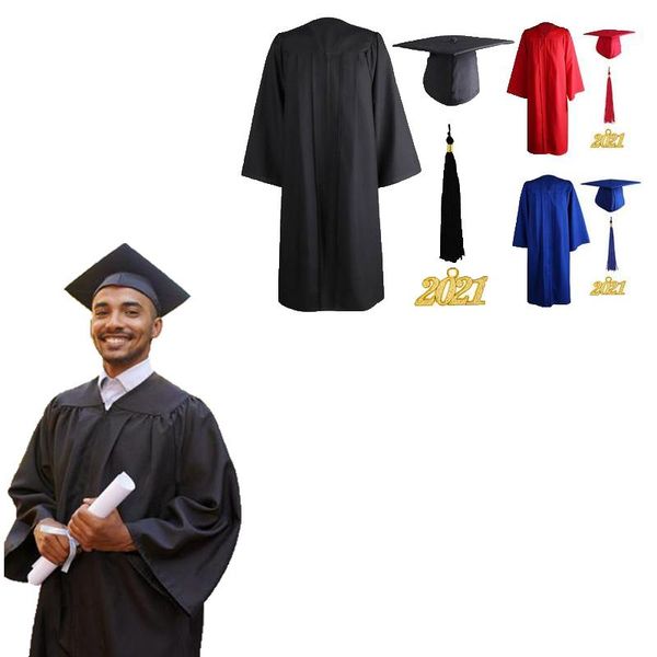 

party hats graduation gown choir robes cap clothing set 2021 for high school and bachelor graduate collage student uniform
