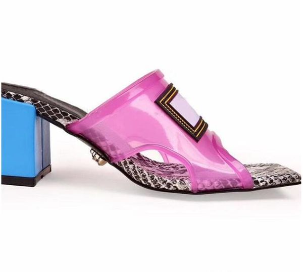 

crystal shoes beach slipper summer women cartoon flip flop with big head glue transparent designer fashion women's sandals, Black