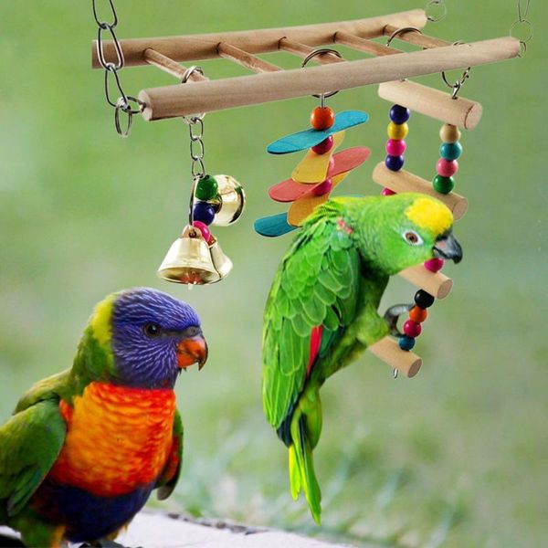 

other bird supplies creative bell toy wooden birds swing ladders toys pet chewing climbing hanging for parrot balcony decoration
