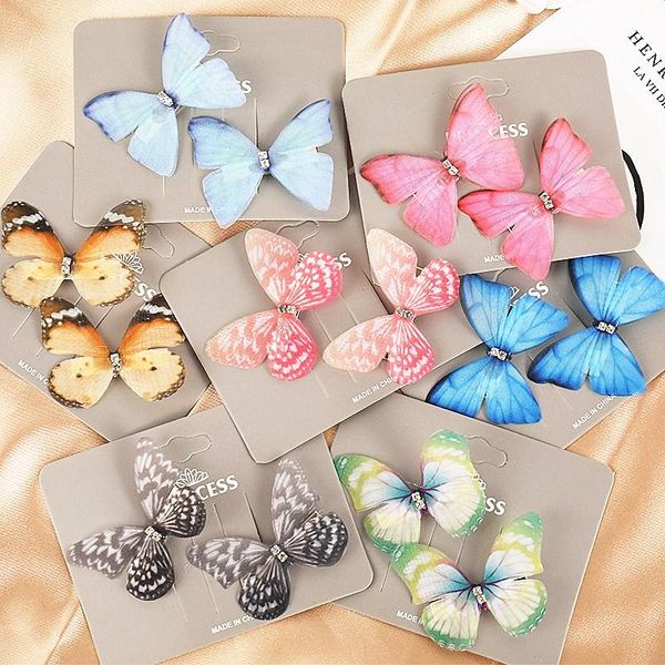 

hair accessories 2021 cute colorful butterfly clips for women girls sweet ornament clip baby hairpin headbands, Slivery;white