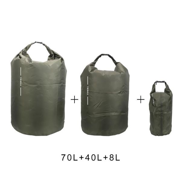 Bolsas de armazenamento Saco à prova d'água Rominamento de caiaques flutuantes viagens ao ar livre seca transportando 8l 40l 70L