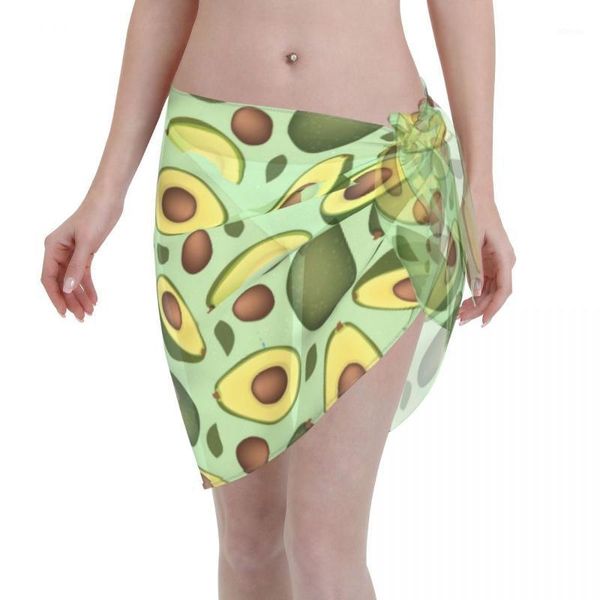 Costumi da bagno da donna Copricostume da spiaggia trasparente da donna Sciarpa avvolgente Pareo Sarong Abito Avocado maturo Casual