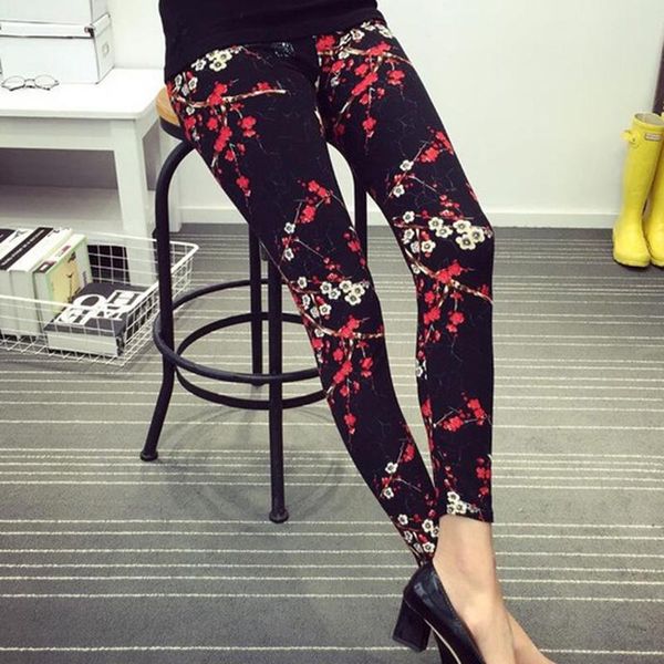 

women's leggings nducjsi fitness trousers print flower plaid guitar fashion workout pants women clothing plus size legging, Black