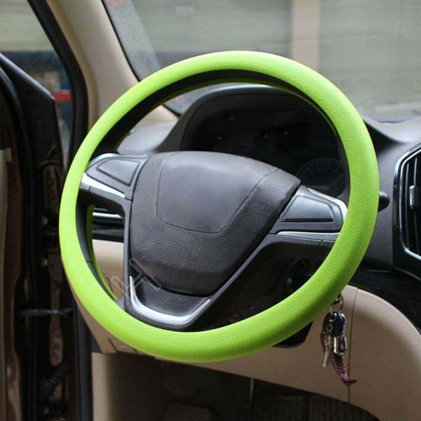 

steering wheel covers car cover 36cm - 38cm silicone soft cover, green four seasons 98% of models on the market