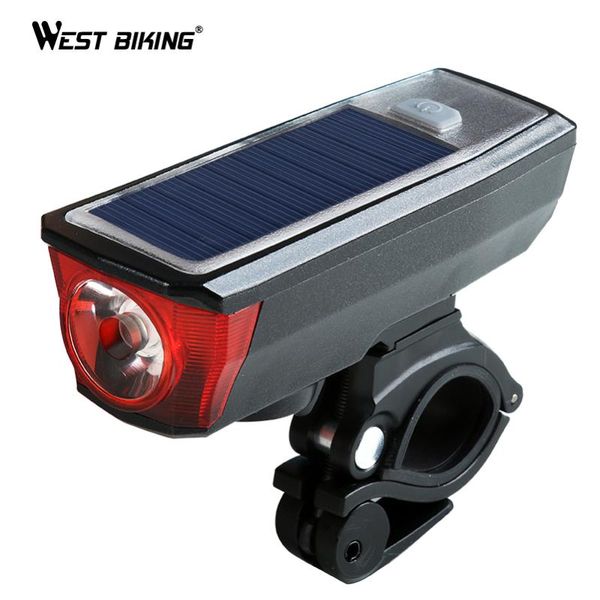 

bike lights solar powered bicycle front light function led lamps with bell rechargeable lamp headlights for cycling