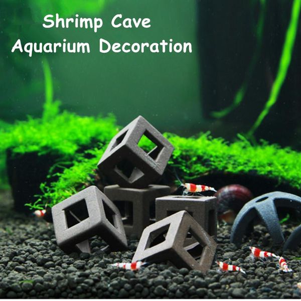 

decorations 5pcs fish tank ornament ceramic crafts landscaping house shelter for small shrimp and fishes aquarium