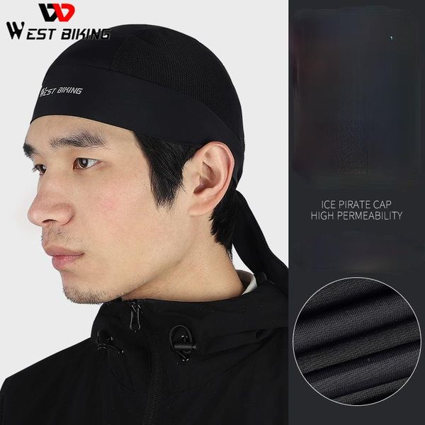 

ice fabric anti-uv bicycle head scarf helmet liner sports fishing running hat breathable summer cycling caps m472 & masks, Black
