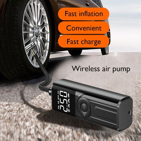 

inflatable pump mini cordless car tyre inflator led lighting tire portable air compressor for cars wheels bicycle tires