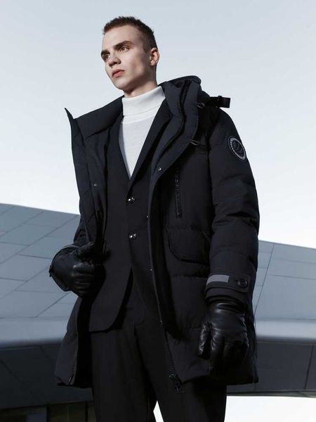 

bosideg goose down men's medium length jacket, warm, thick, waterproof, hoodie, extremely cold, novel, Black