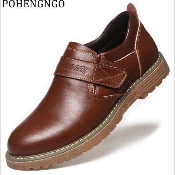 

dress shoes luxury genuine leather men's casual business flats fashion round toe oxford work black brown