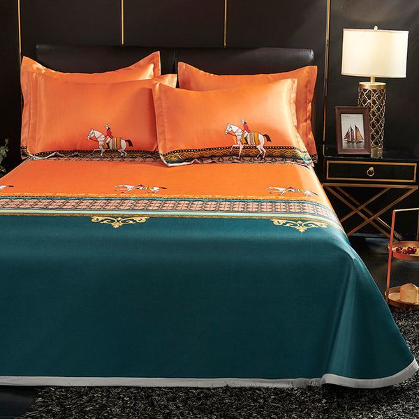 

sheets & sets thin ice silk mat summer home bedroom breathable bedding set non-slip 1pcs bed sheet+2 pillowcase king/queen size j8219 yddv