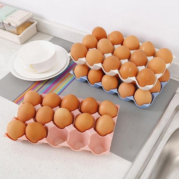 

storage bottles & jars 2pcs kitchen egg box refrigerator eggs 15 grid plastic s7