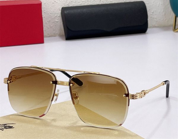 

fashion designer men sunglasses 8200270 metal square shape half frame glasses lens crystal cutting design business style anti-ultraviolet pr, White;black