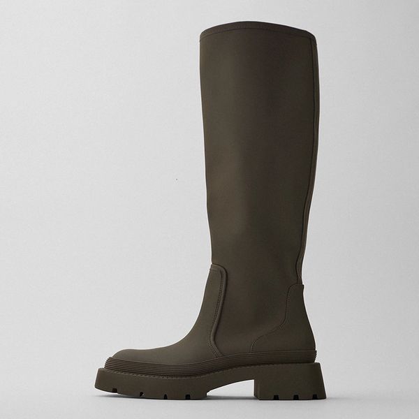 

dress shoes female shoes khakis flat green pressure glue on the knee boots 9yzt, Black