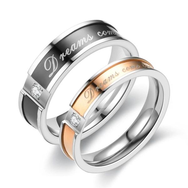 

wedding rings simple stainless steel ring for women men couple jewelry gift, Slivery;golden