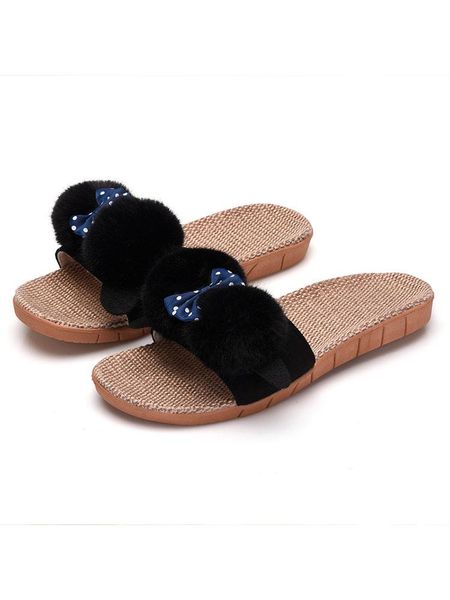 

slippers 2021 fashion spring/autumn shoes woman indoor cartoon flat with slides antiskid zapatos de mujer, Black