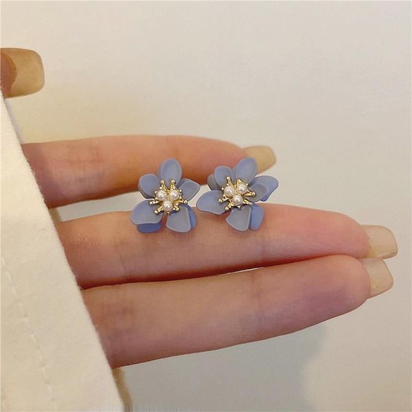 

stud pearl tea earrings exquisite small earrings, no hole clip, Golden;silver