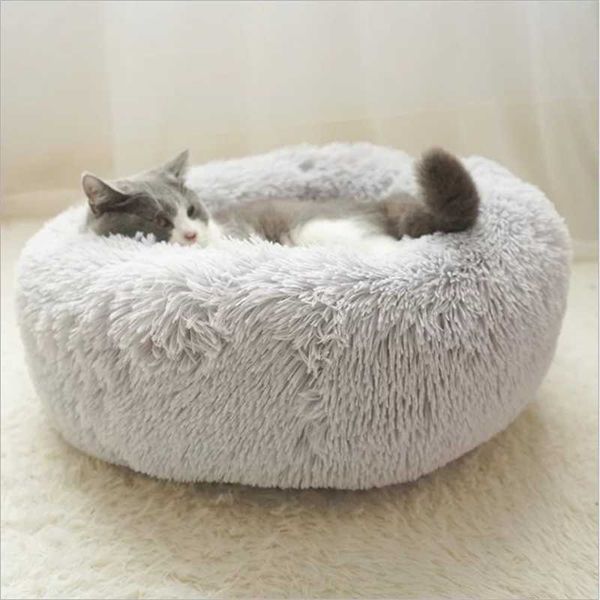 

cat beds & furniture dog bed pet round plush house soft long mat kennel winter puppy warm sleeping blanket portable supply