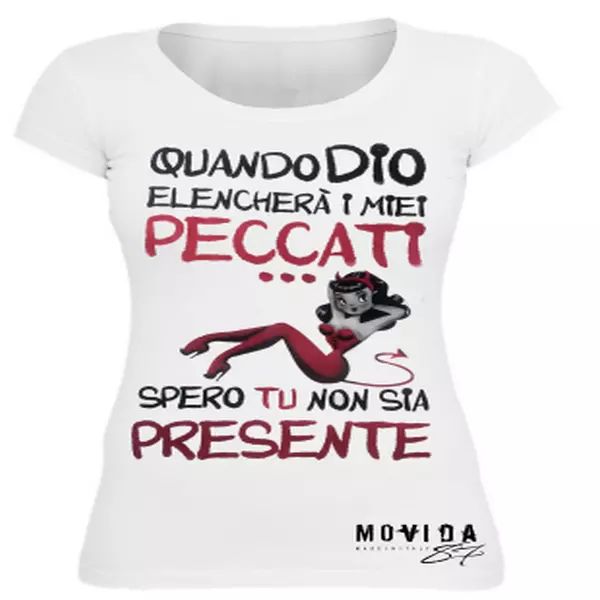 

T-Shirt Lady NightLife 87 God and sins, White;black