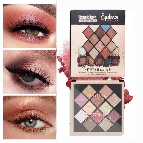 

eye shadow plate selling 12-color pearlescent modified orange matte glitter brightens long-lasting